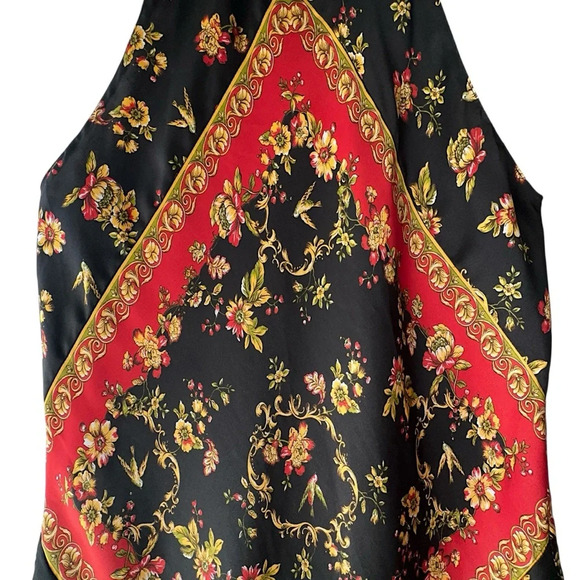 ZARA BASIC SCARF PRINT HALTER TOP LIKE NEW BLOUSE | SIZE: SMALL - Picture 3 of 9